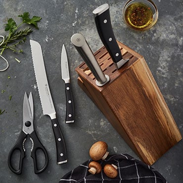Wusthof knives and shears with knife block